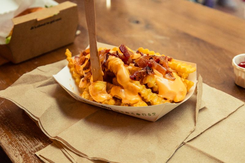 Crispy loaded fries with cheese and toppings